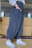 Made in Italy Bateau Needlecord Shelby Cocoon Pant Charcoal - 