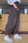 Made in Italy Bateau Needlecord Shelby Cocoon Pant Chocolate -