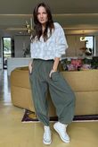 Made in Italy Bateau Needlecord Shelby Cocoon Pant Khaki