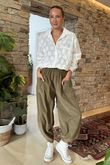 Made in Italy Bateau Needlecord Shelby Cocoon Pant Olive - 