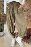 Made in Italy Bateau Needlecord Shelby Cocoon Pant Olive - 