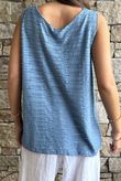  Benji Linen Panel Wave Vest Denim 