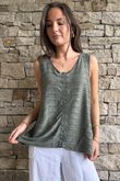  Benji Linen Panel Wave Vest Khaki 