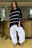 Made in Italy Big Softie Breton Archie Slouch Knit Top Black