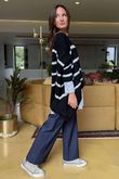 Made in Italy Big Softie Breton Archie Slouch Knit Top Black
