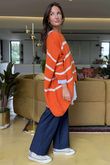 Made in Italy Big Softie Breton Archie Slouch Knit Top Marmalade