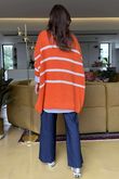 Made in Italy Big Softie Breton Archie Slouch Knit Top Marmalade