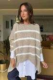 Made in Italy Big Softie Breton Archie Slouch Knit Top Oatmeal