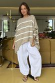 Made in Italy Big Softie Breton Archie Slouch Knit Top Oatmeal /8 =