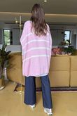 Made in Italy Big Softie Breton Archie Slouch Knit Top Rose