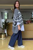 Made in Italy Big Softie Breton Archie Slouch Knit Top Slate