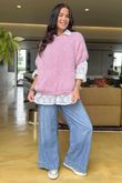 Made in Italy Big Softie Cap Sleeve Knit Top Blossom