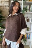 Made in Italy Big Softie Cap Sleeve Knit Top Chocolate