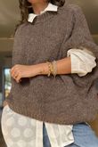Made in Italy Big Softie Cap Sleeve Knit Top Earth