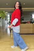 Made in Italy Big Softie Cap Sleeve Knit Top Rouge