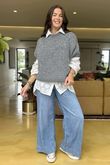 Made in Italy Big Softie Cap Sleeve Knit Top Slate *