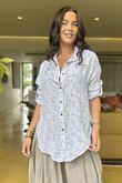 Made in Italy Blossom Cotton Blend Shirt White /27 =