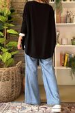 Made in Italy Conrad Circle Knit Top Black
