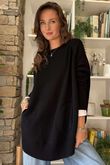 Made in Italy Conrad Circle Knit Top Black