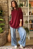 Made in Italy Conrad Circle Knit Top Burgundy