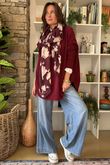 Made in Italy Conrad Circle Knit Top Burgundy