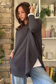 Made in Italy Conrad Circle Knit Top Charcoal