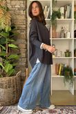 Made in Italy Conrad Circle Knit Top Charcoal