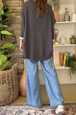Made in Italy Conrad Circle Knit Top Charcoal