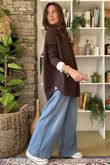 Made in Italy Conrad Circle Knit Top Chocolate