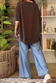 Made in Italy Conrad Circle Knit Top Chocolate