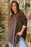 Made in Italy Conrad Circle Knit Top Chocolate