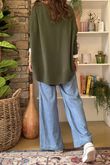 Made in Italy Conrad Circle Knit Top Deep Khaki
