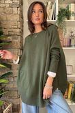Made in Italy Conrad Circle Knit Top Deep Khaki