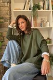 Made in Italy Conrad Circle Knit Top Deep Khaki