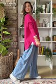 Made in Italy Conrad Circle Knit Top Geranium