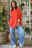 Made in Italy Conrad Circle Knit Top Marmalade