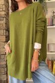Made in Italy Conrad Circle Knit Top Olive 