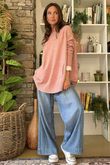 Made in Italy Conrad Circle Knit Top Rose Marl
