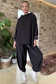 Made in Italy Cooper Needlecord Boat Cowl Neck Top Coffee Bean