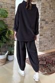 Made in Italy Cooper Needlecord Boat Cowl Neck Top Coffee Bean