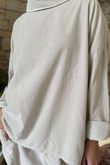 Made in Italy Cooper Needlecord Boat Cowl Neck Top Stone