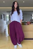 Made in Italy Cooper Needlecord Classic Barrel Leg Pant Beetroot -