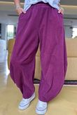 Made in Italy Cooper Needlecord Classic Barrel Leg Pant Beetroot -