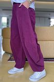 Made in Italy Cooper Needlecord Classic Barrel Leg Pant Beetroot -