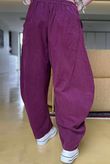 Made in Italy Cooper Needlecord Classic Barrel Leg Pant Beetroot -