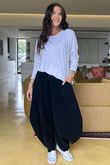 Made in Italy Cooper Needlecord Classic Barrel Leg Pant Black -