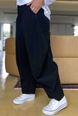 Made in Italy Cooper Needlecord Classic Barrel Leg Pant Black -
