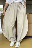 Made in Italy Cooper Needlecord Classic Barrel Leg Pant Stone -