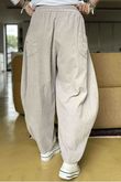 Made in Italy Cooper Needlecord Classic Barrel Leg Pant Stone -
