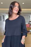 Made in Italy Cooper Needlecord Cocoon Dress Black